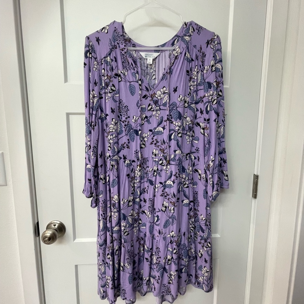 Stitch Fix Market & Spruce Lavender Floral Long Sleeve Dress